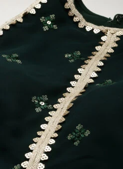 Green Georgette Embroidered Dress Festive Wear -C Bazaar Shop Green Georgette Embroidered Dress DRBS02212609 rrc1