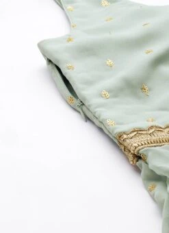 Bottom From Green Georgette Embroidered Gharara Set After Six Wear 14 Bottom From Green Georgette Embroidered Gharara Set After Six Wear -C Bazaar Shop Green Georgette Embroidered Gharara Set KSBS02303647 rrc3 2