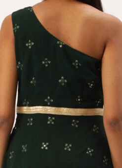 Green Georgette Embroidered Gown Festive Wear -C Bazaar Shop Green Georgette Embroidered Gown IWBS02301055 rrc2