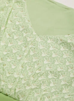 Green Georgette Embroidered Layered Dress Party Wear -C Bazaar Shop Green Georgette Embroidered Layered Dress DRBS02207311 rrc1