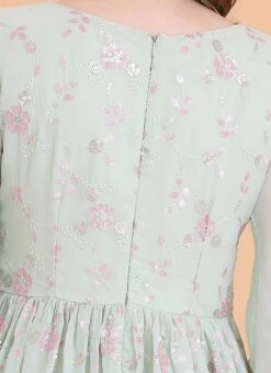 Top From Green Georgette Embroidered Palazzo Suit After Six Wear -C Bazaar Shop Green Georgette Embroidered Palazzo Suit SLBS02304087 rrc2 1