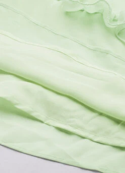 Green Georgette Embroidered Ruffle Maxi Dress Festive Wear -C Bazaar Shop Green Georgette Embroidered Ruffle Maxi Dress DRBS02305167 rrc4