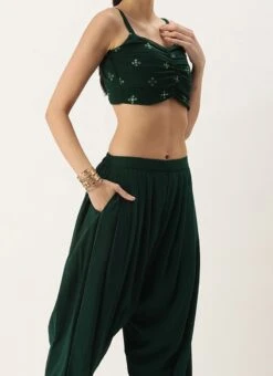 Bottom From Green Georgette Embroidered Set N Suits After Six Wear