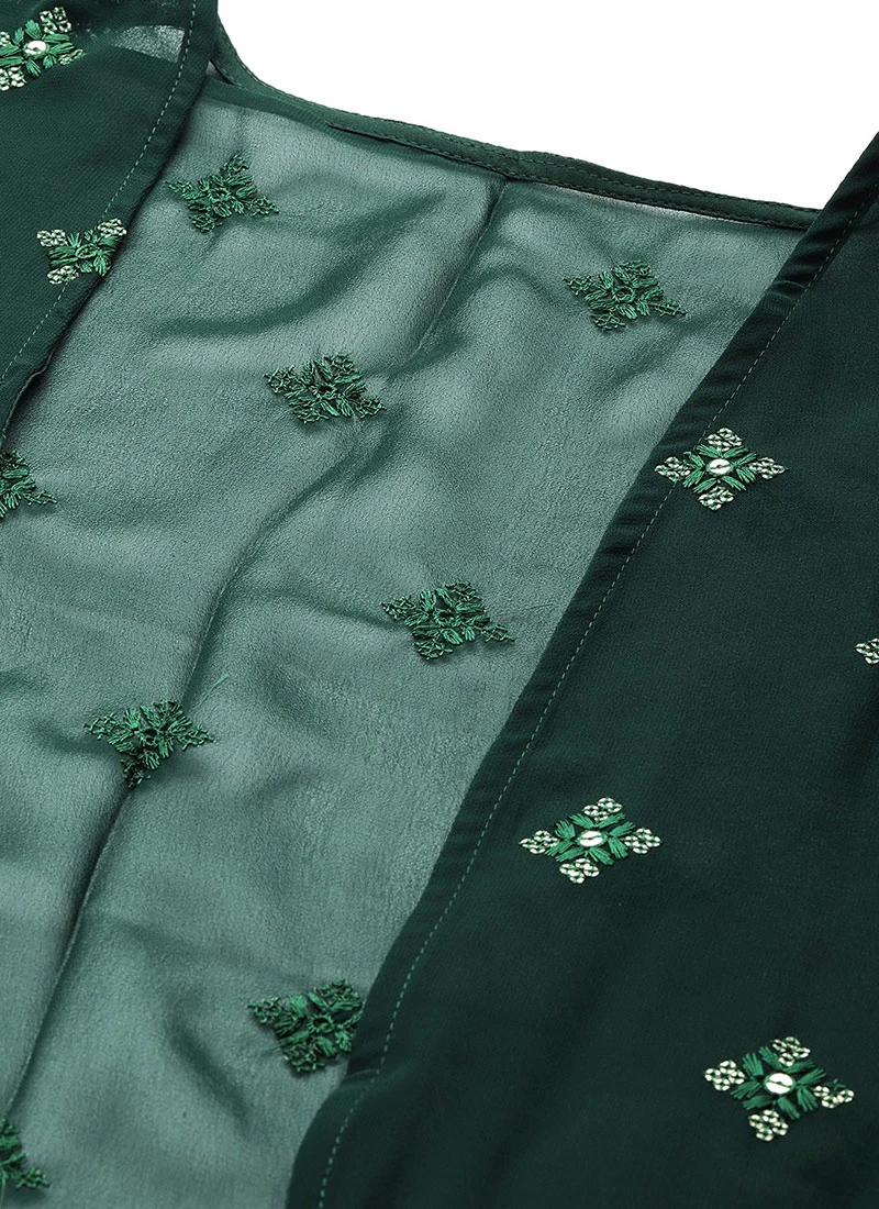 Jacket From Green Georgette Embroidered Set N Suits 5 Jacket From Green Georgette Embroidered Set N Suits - Image 5