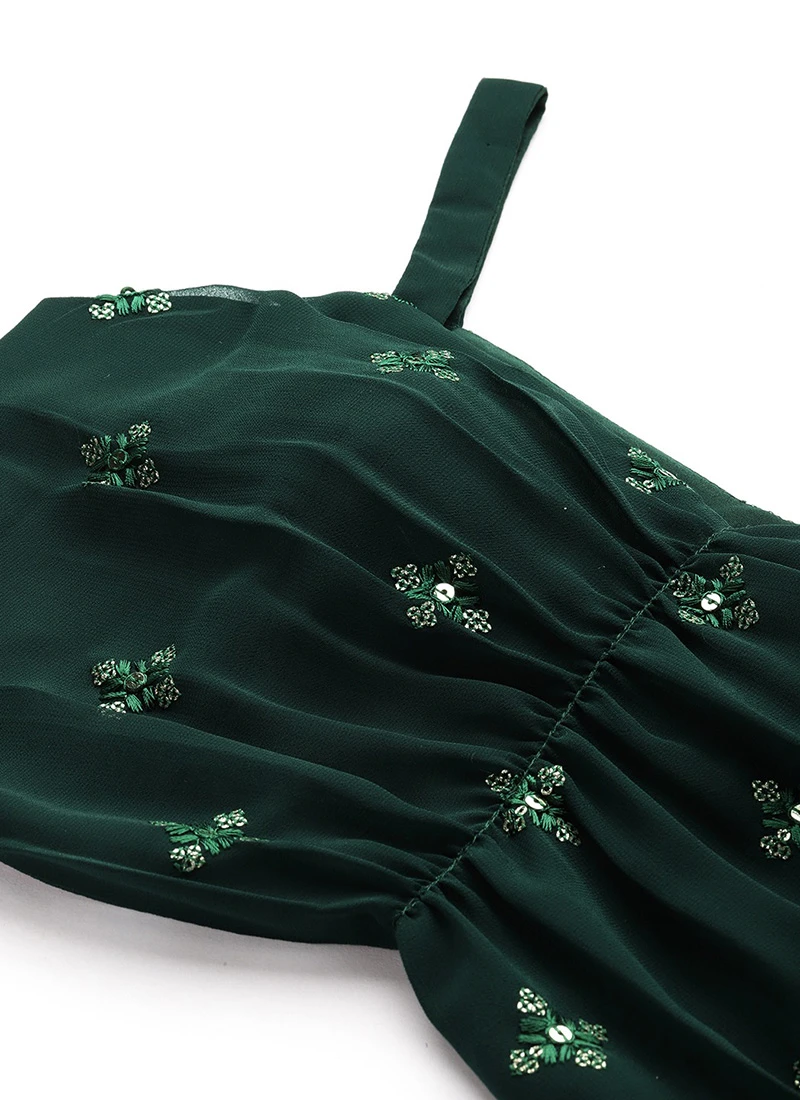 Jacket From Green Georgette Embroidered Set N Suits 6 Jacket From Green Georgette Embroidered Set N Suits - Image 6