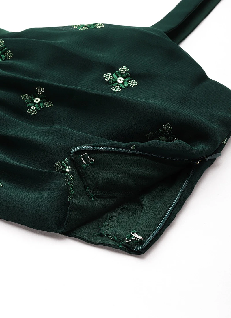 Jacket From Green Georgette Embroidered Set N Suits 8 Jacket From Green Georgette Embroidered Set N Suits - Image 8