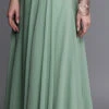 Green Georgette Full Circular Skirt Festive Wear