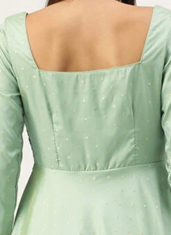 Green Jacquard Fit N Flare Dress Festive Wear -C Bazaar Shop Green Jacquard Fit N Flare Dress DRBS02109730 rrc2