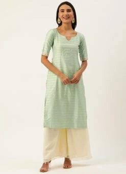 Green Jacquard Kurta Sets Festive Wear 10 Green Jacquard Kurta Sets Festive Wear -C Bazaar Shop Green Jacquard Kurta Sets KSBS02202360 u
