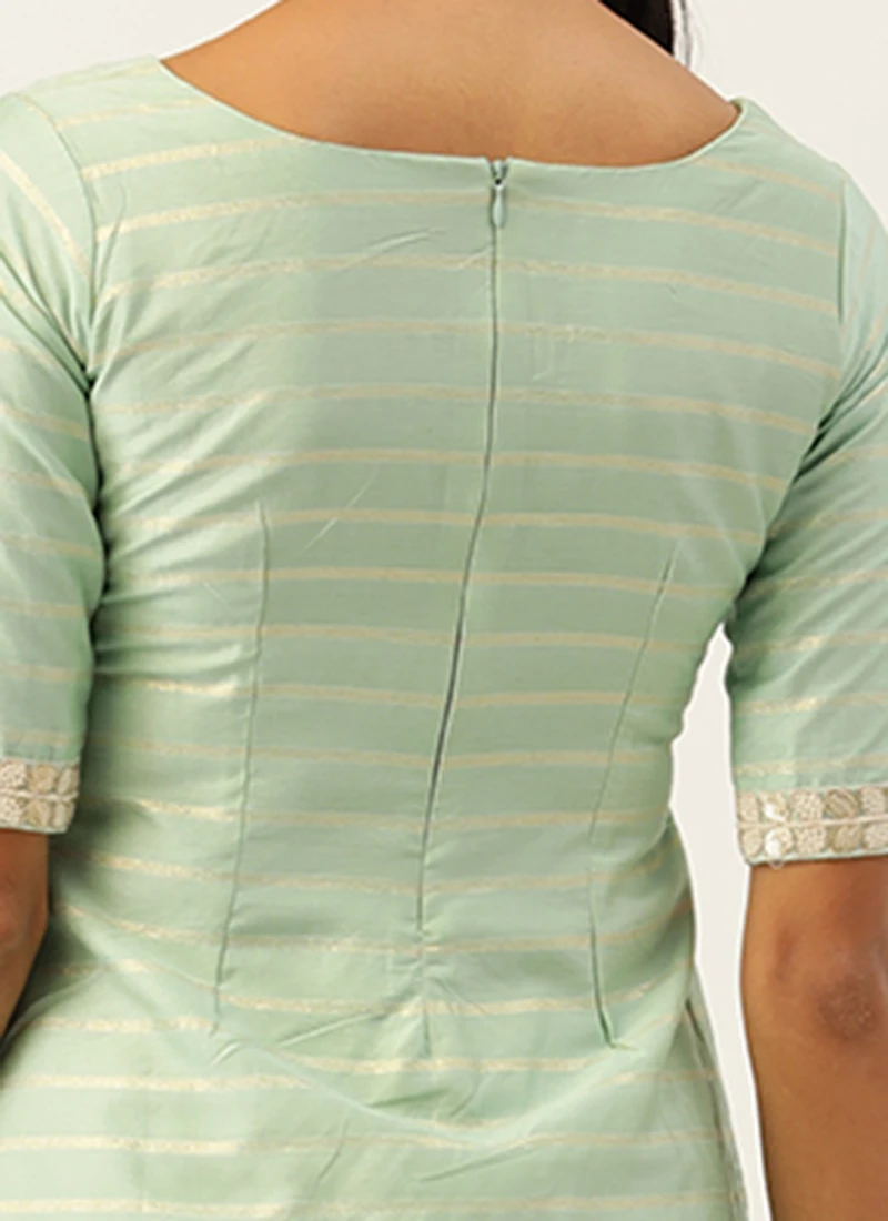 Green Jacquard Kurta Sets Festive Wear 6 Green Jacquard Kurta Sets Festive Wear - Image 6