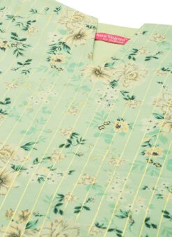 Green Muslin Printed Calf Length Kurta Set After Six Wear -C Bazaar Shop Green Muslin Printed Calf Length Kurta Set KSBS02108637 rrc1