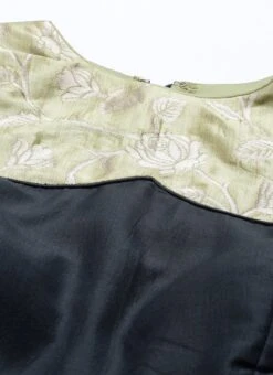 Green N Dark Grey Layered Floor Length Gown Party Wear -C Bazaar Shop Green N Dark Grey Layered Floor Length Gown IWBS02105368 rrc1