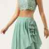 Skirt From Green N Light Blue Net Embroidered Lehenga After Six Wear