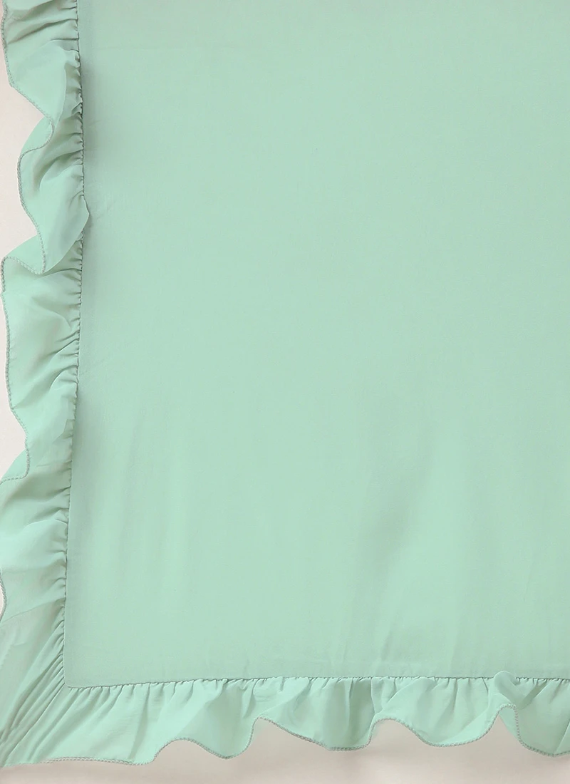 Skirt From Green N Light Blue Net Embroidered Lehenga After Six Wear 7 Skirt From Green N Light Blue Net Embroidered Lehenga After Six Wear - Image 7