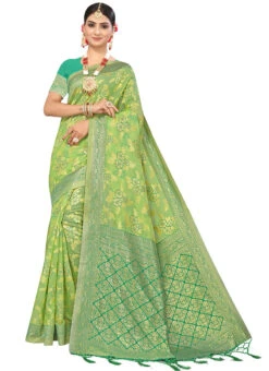 Green N Light Green Color Woven Work Cotton Saree Festive Wear 6 Green N Light Green Color Woven Work Cotton Saree Festive Wear -C Bazaar Shop Green N Light Green Color Woven Work Cotton Saree SASSTSKTSKR18579D u