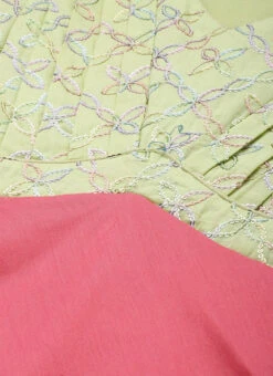 Green N Pink Cotton Sequins Embroidery Maxi Dress Festive Wear 12 Green N Pink Cotton Sequins Embroidery Maxi Dress Festive Wear -C Bazaar Shop Green N Pink Cotton Sequins Embroidery Maxi Dress DRBS02212595 rrc1