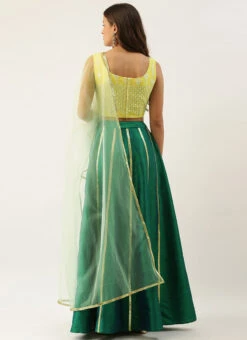 Green N Yellow Embroidered Kali Lehenga Festive Wear -C Bazaar Shop Green N Yellow Embroidered Kali Lehenga GHBS02112184 b