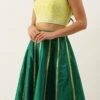 Green N Yellow Embroidered Kali Lehenga Festive Wear