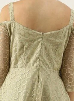 Green Net Embroidered Strap Neck Gown Party Wear -C Bazaar Shop Green Net Embroidered Strap Neck Gown IWBS02007402 rrc2