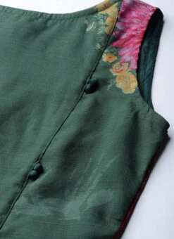 Green Organza Printed Kurta Work Wear 14 Green Organza Printed Kurta Work Wear -C Bazaar Shop Green Organza Printed Kurta KRBS02307724 rrc3