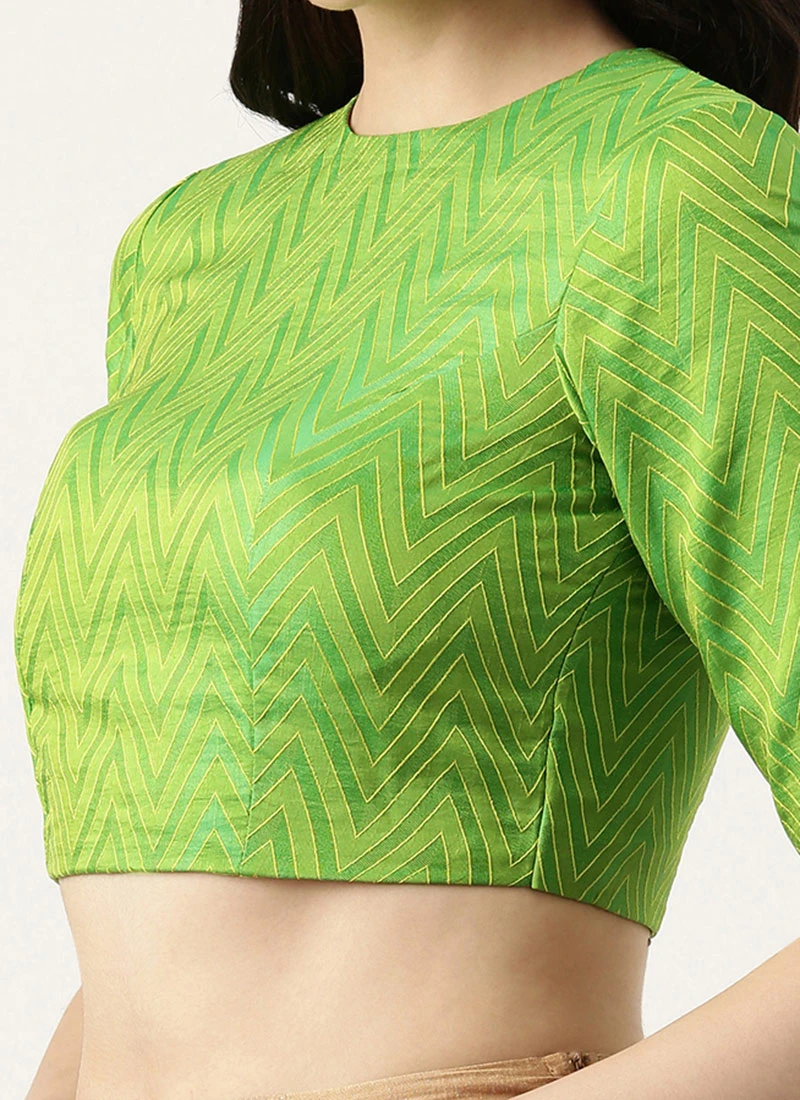Green Patola Blouse Festive Wear 1 Green Patola Blouse Festive Wear