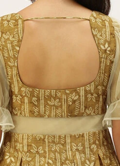 Green Printed Art Silk Dress After Six Wear -C Bazaar Shop Green Printed Art Silk Dress DRBS02208474 rrc2