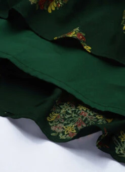 Green Rayon Printed Strap Neckline Dress After Six Wear 15 Green Rayon Printed Strap Neckline Dress After Six Wear -C Bazaar Shop Green Rayon Printed Strap Neckline Dress DRBS02204727 rrc4