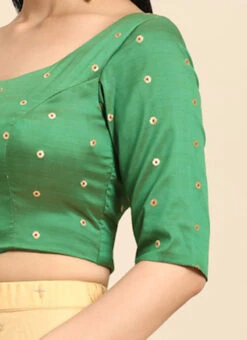 Green Taffeta Blouse Festive Wear 14 Green Taffeta Blouse Festive Wear -C Bazaar Shop Green Taffeta Blouse BLBS02303768 rrc3