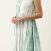 Green Tie N Dye Gathered Flare Dress After Six Wear