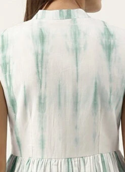 Green Tie N Dye Gathered Flare Dress After Six Wear -C Bazaar Shop Green Tie N Dye Gathered Flare Dress DRBS02202350 rrc2