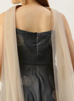 Dupatta From Grey Art Silk Foil Print Gharara Set After Six Wear 14 Dupatta From Grey Art Silk Foil Print Gharara Set After Six Wear -C Bazaar Shop Grey Art Silk Foil Print Gharara Set SLBS02301113 rrc3