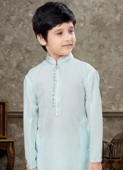 Grey Art Silk Kids Boys Kurta Pyjama Party Wear -C Bazaar Shop Grey Art Silk Kids Boys Kurta Pyjama KDBMSGR758 b