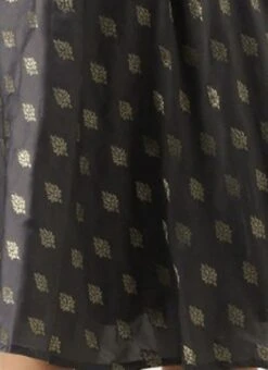 Grey Brocade Boat Neck Flared Dress Festive Wear -C Bazaar Shop Grey Brocade Boat Neck Flared Dress DRBS02201295 rrc3