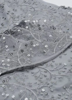 Grey Embroidered Boat Neck Kurti Party Wear -C Bazaar Shop Grey Embroidered Boat Neck Kurti KRBS02307675 rrc1