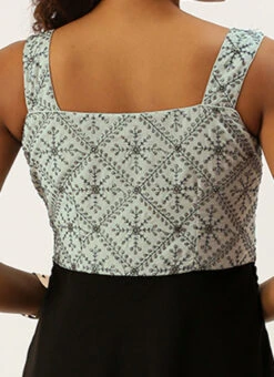 Grey Embroidered N Black Georgette Gown Festive Wear -C Bazaar Shop Grey Embroidered N Black Georgette Gown IWBS02209626 rrc2