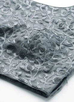Grey Embroidered Net Blouse With Keyhole Festive Wear -C Bazaar Shop Grey Embroidered Net Blouse With Keyhole BLBS02210828 rrc1 1