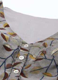 Grey Modal Silk Printed A Line Dress After Six Wear -C Bazaar Shop Grey Modal Silk Printed A Line Dress DRBS02105419 rrc1