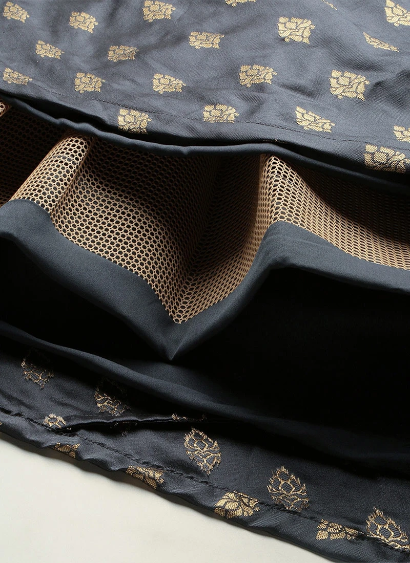 Grey Embroidered Floor Length Lehenga Set Wedding Wear 8 Grey Embroidered Floor Length Lehenga Set Wedding Wear - Image 8