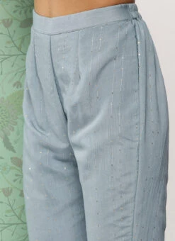 Dupatta From Grey N White Sequin Embroidered Straight Pant Suit After Six Wear -C Bazaar Shop Grey N White Sequin Embroidered Straight Pant Suit SLBS02302146 rrc3