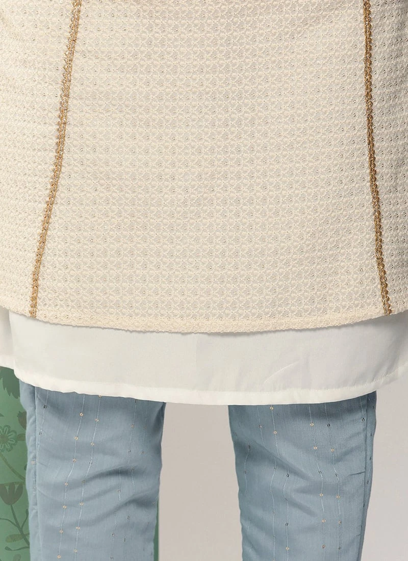 Bottom From Grey N White Sequin Embroidered Straight Pant Suit After Six Wear 8 Bottom From Grey N White Sequin Embroidered Straight Pant Suit After Six Wear - Image 8