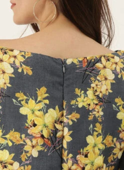 Grey N Yellow Printed Rayon Boat Neck Kurta Set After Six Wear 14 Grey N Yellow Printed Rayon Boat Neck Kurta Set After Six Wear -C Bazaar Shop Grey N Yellow Printed Rayon Boat Neck Kurta Set KSBS02009855 rrc3