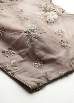 Grey Net Embroidered Blouse Festive Wear -C Bazaar Shop Grey Net Embroidered Blouse BLBS02305199 rrc1