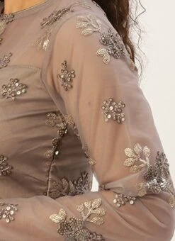 Grey Net Embroidered Blouse Festive Wear -C Bazaar Shop Grey Net Embroidered Blouse BLBS02305199 rrc4