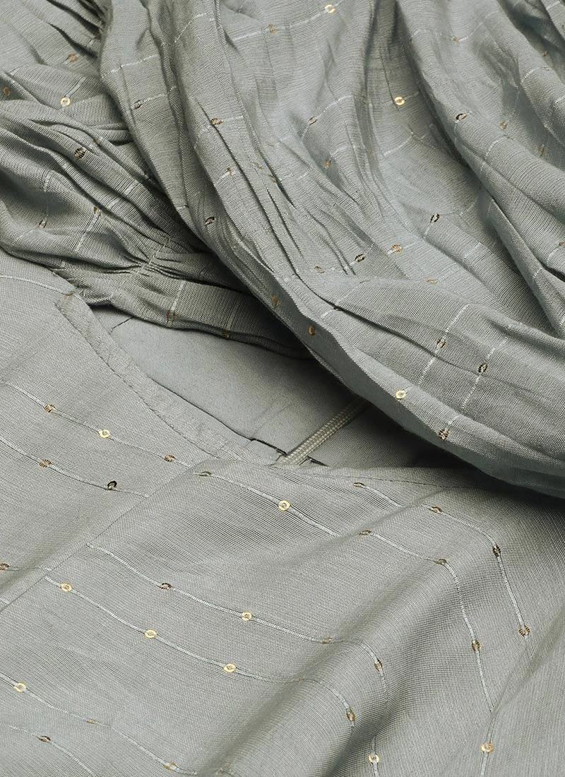 Grey Nylon Sequins Embroidered Jumpsuit After Six Wear Festive Wear 7 Grey Nylon Sequins Embroidered Jumpsuit After Six Wear Festive Wear - Image 7