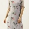 Grey Printed Organza Calf Length Kurta Set After Six Wear
