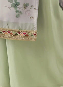 Grey Printed Organza Calf Length Top Festive Wear -C Bazaar Shop Grey Printed Organza Calf Length Top KRBS02307704 rrc4