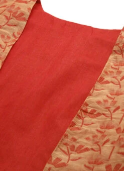 Grey Rayon Boat Neck Dress With Red Chanderi Jacket After Six Wear -C Bazaar Shop Grey Rayon Boat Neck Dress With Red Chanderi Jacket DRBS02106504 rrc1