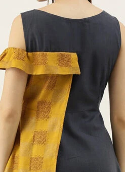 Grey Rayon N Mustard Printed Boat Neck Dress Party Wear 13 Grey Rayon N Mustard Printed Boat Neck Dress Party Wear -C Bazaar Shop Grey Rayon N Mustard Printed Boat Neck Dress DRBS02105392 rrc2