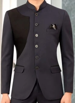 Grey Terry Rayon Bandhgala Jacket