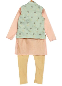 Kids Boys Green N Pink Foil Print Bandi Set -C Bazaar Shop Kids Boys Green N Pink Foil Print Bandi Set KDBKPBS02007364 b